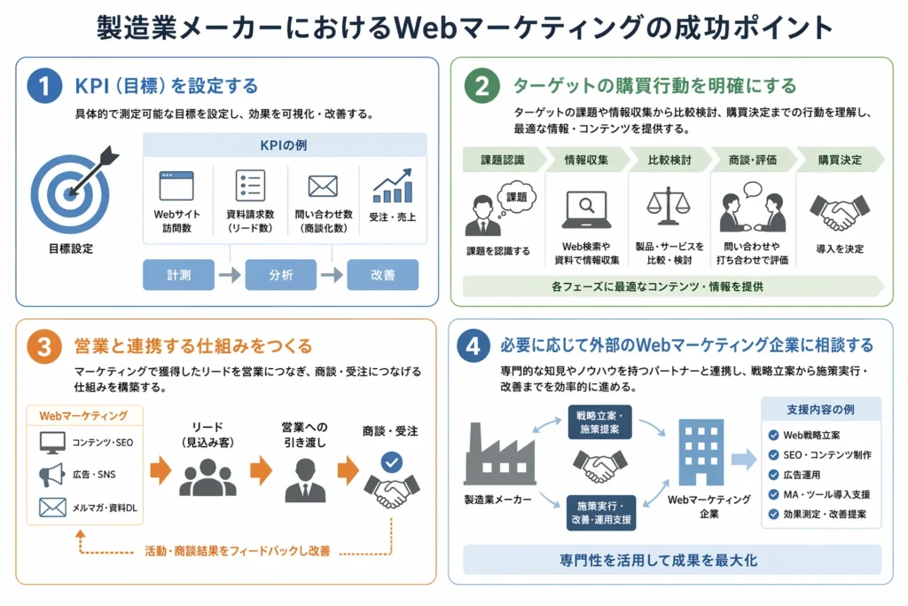製造業メーカーにおけるWebマーケティングの成功ポイント