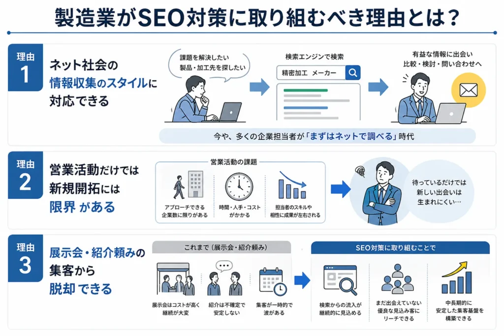 製造業がSEO対策に取り組むべき理由とは?