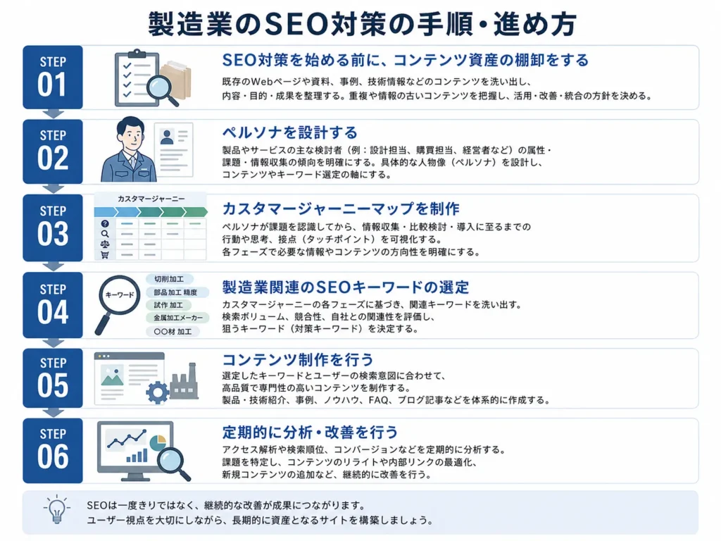 製造業のSEO対策の手順・進め方
